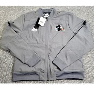 Adidas Jacket Women's Large Gray Urban Bomber Athletic Full Zip Track FQ1395